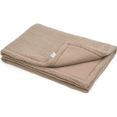 ALBERO MIO Dětská deka COTTON MUSLIN & BOUCLE karamel