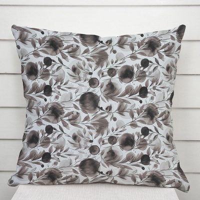 Biante Rongo RGP-504 Hnedé popínavé lístky na bielom 60 x 60 cm