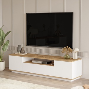 TopMebel Телевизионен шкаф Fedya TopMebel от меламин в бял цвят 180x45x44, 6cm