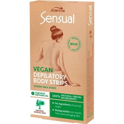 Joanna Sensual Vegan depilačné pásiky na telo 12 ks