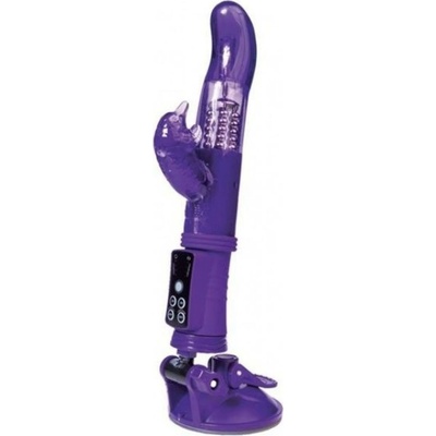 A-TOYS vibrátor so stimulátorom klitorisu TPR fialový 22,5 cm