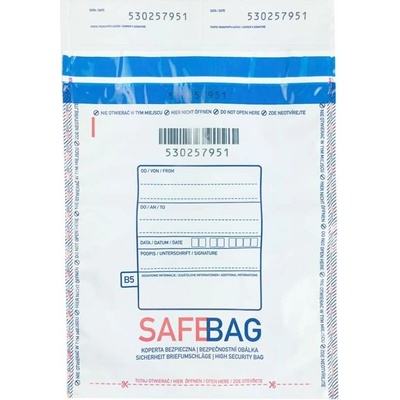 Bezpečnostná obálka SAFEBAG B5, šírka 200 mm, dĺžka 260 mm, klopa 35 mm