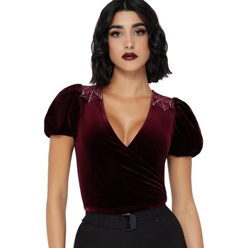 KILLSTAR Дамска блуза (топ) KILLSTAR - Crimson Web Wrap - Red - KSRA013841