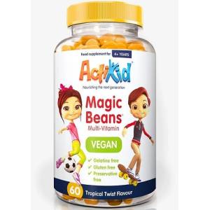 ActiKid Magic Beans Multi-Vitamin - Vegan, Tropical Twist, 60 Beans
