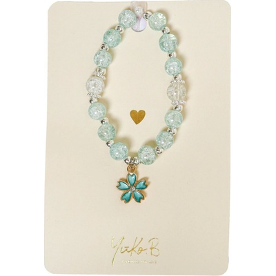 Yuko B. Náramok perlový Kvetina Modrý