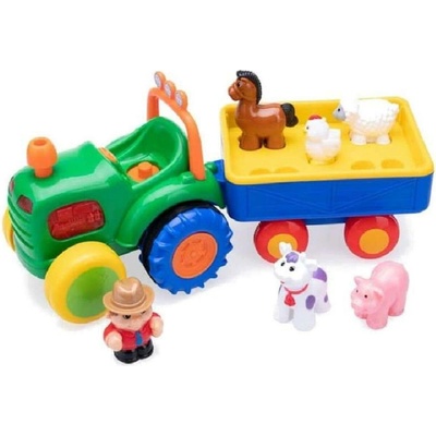 Kiddieland traktor se zvířátky Activity se zvukem a světlem 24752 zelená