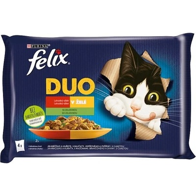 FELIX Fantastic Duo s chuťou jahňacieho a kuraťa, bravčového a diviny 4 x 85 g