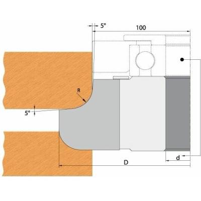 VBD pro frézu KONKÁV-KONVEX čtvrtkruhovou R8 25x23x2 F612-90800