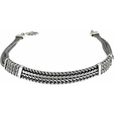 INFINITYSILVER Strieborný pánsky náramok so zirkónmi 2021AC041W21