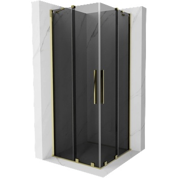 Mexen Velar Duo плъзгаща се душ кабина 90 x 90 см, графит, златна - 871-090-090-42-50 (871-090-090-42-50)