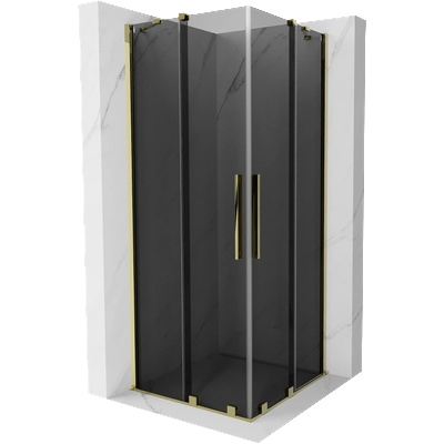 Mexen Velar Duo плъзгаща се душ кабина 90 x 90 см, графит, златна - 871-090-090-42-50 (871-090-090-42-50)