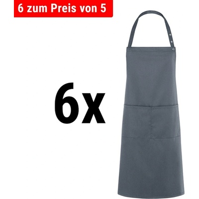 G.Gastro 6 ks Karlowsky Zástěra s laclem Teneriffa antracit D9785805