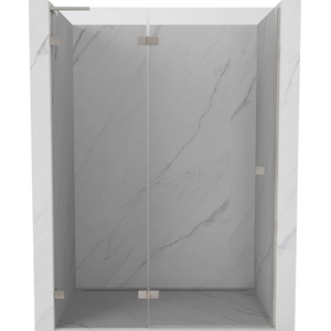 Mexen Lunar L, лява врата за душ, 130 см, прозрачна, четкан никел - 834L-130-000-97-00-L (834L-130-000-97-00-L)