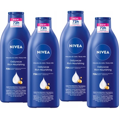 NIVEA Výživné tělové mléko 4 x 400 ml