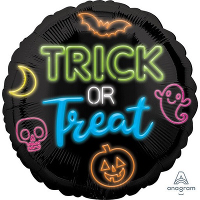 Amscan Foliový balonek neon Trick or Treat 43 cm