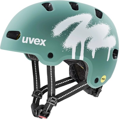 uvex Детска каска за велосипед Uvex Kid 4 Style Mips Bike helmet - Spray Sage Green Matt - размер 51-55 cm (851-1955-0411)