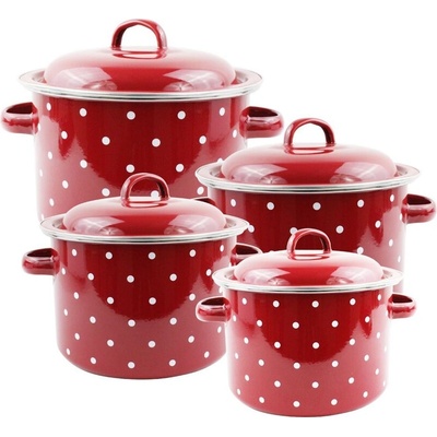 Elekom Комплект Емайлирани тенджери - 4 бр, Точки (3800158156362)