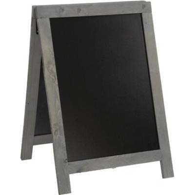 SECURIT Ponuková stojanová rustikálna tabuľa SANDWICH 85 x 55 cm, tmavo šedá SBD-NG-85