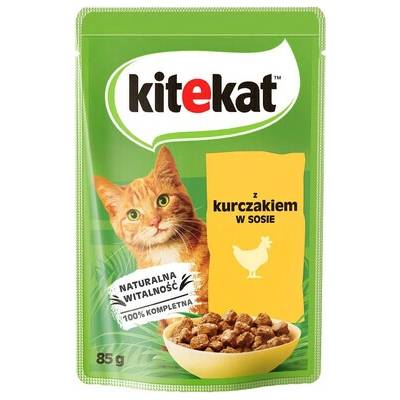 KITEKAT Kurča v omáčke pre dospelé mačky 85 g