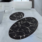 Asir КОМПЛЕКТ 2x Килимче за баня MARBLE 50x60/60x100 см черно (AS2031)