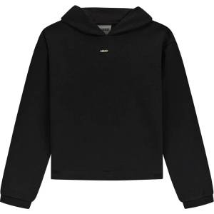 GUESS Спортен суичър с качулка за момиче в черен цвят с релефни лога Guess