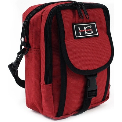 Tmavo červená pánska praktická zipsová crossbody taška Amery