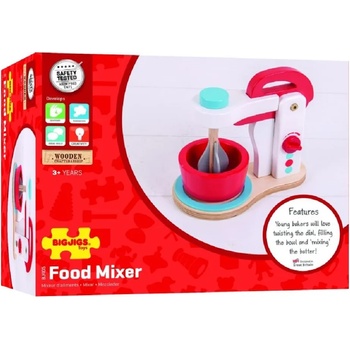 Bigjigs Toys Детски дървен миксер Bigjigs - Food Mixer (BJ405)