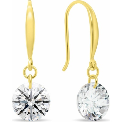 Brilio Silver Pozlacené visací náušnice se zirkony EA1203Y