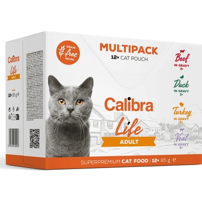 Calibra Life Adult Beef Duck Turkey Veal 12 x 85 g