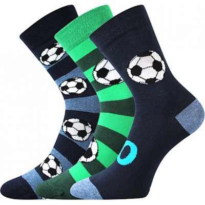 Voxx Ponožky detské športové Arnold Futbal 3 páry modré zelené