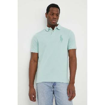 Ralph Lauren Памучна тениска с яка Polo Ralph Lauren в тюркоазено с апликация 710936508 (710936508)