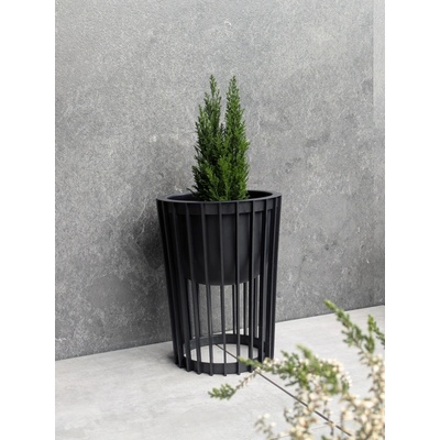 FORMplastic Kvetináč Standy 39,5cm+ vklad 29,5cm čierny