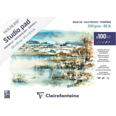 Clairefontaine Skicár 24 x 32 Goldline na akvarel lepená väzba 200g/m2 100 listov