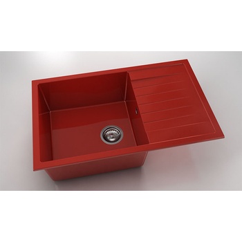 Image 1 of FAT Мивка Vanguard 228, Polymer marble, 14 Рубинено червено, с включен сифон