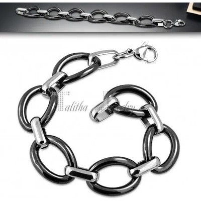 Talitha Модерна гривна от черна керамика и стомана