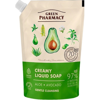 Green Pharmacy tekuté mýdlo náhradní mýdlo aloe a avokádo 60 ml