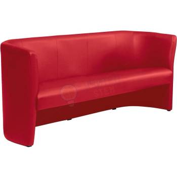 Полша Триместен клубен диван, червен