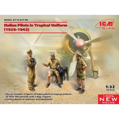 ICM Italian Pilots in Tropical Uniform 1939-1943 3 fig 1:32