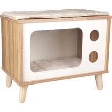 Flamingo Pelíšek pro kočky TV se škrabadlem 50 x 29 x 41 cm