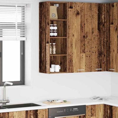 vidaXL Висящ шкаф Старо дърво 30 x 29, 5 x 100 см Инженерно дърво (884464)
