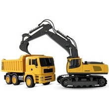 AMEWI RC 2-in-1 bager a vyklápač RTR stavebné stroje pre deti 1:18