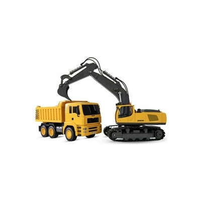 AMEWI RC 2-in-1 bager a vyklápač RTR stavebné stroje pre deti 1:18