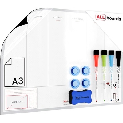 Allboards DEPLA3M Magnetický měsíční plánovač A3 na lednici - Německá jazyková verze DEPLA3M