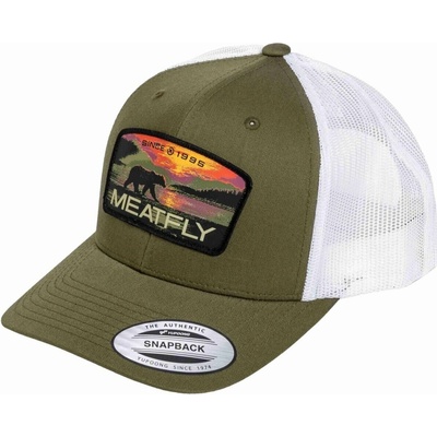 Meatfly MF View Trucker Red Alaska / Buck / White Bílá