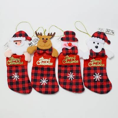 ZÁVES PONOŽKA SANTA S JELEŇOM MIX 2 15*32CM