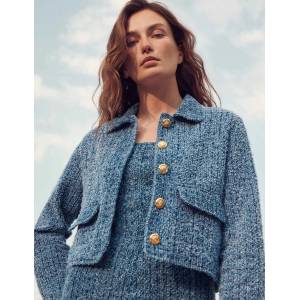 Marks & Spencer Съкратено дънково яке с текстура Marks & Spencer военноморска синя Marks & Spencer | Sin | ЖЕНИ | 8