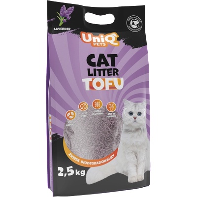 Uniq Pets Cat Tofu Cat Litter биоразградима котешка тоалетна 2, 5kg / 6L лавандула
