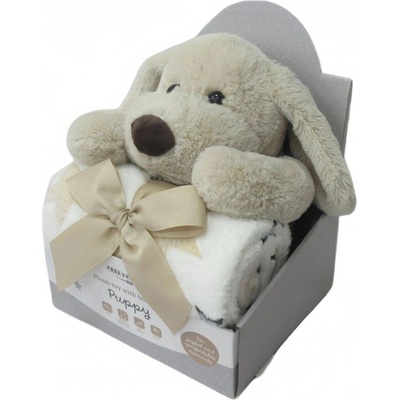 Free2Play plyšová hračka s dekou puppy brown/white