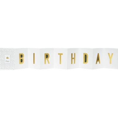Textilomanie Papírové leporelo k narozeninám HAPPY BIRTHDAY