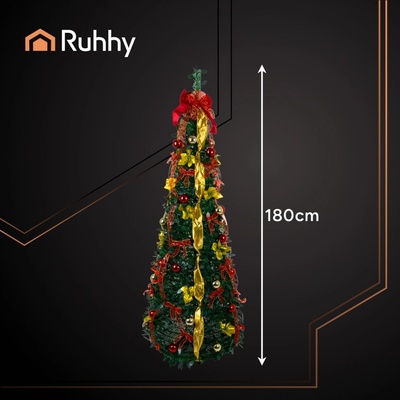 Umelý vianočný stromček ozdobený Ruhhy skladací stromček so stojanom XXL 180cm
